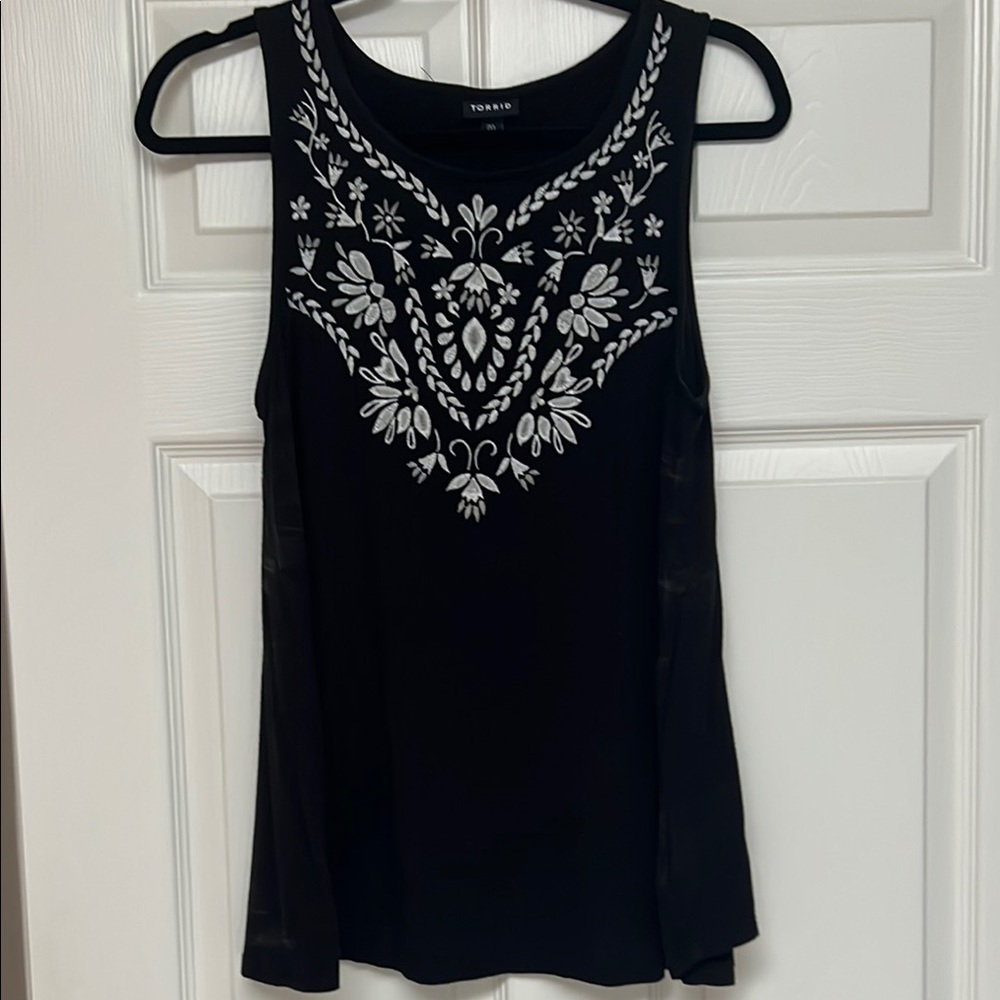 Torrid Black Embellished Sleeveless Tank Top